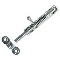 Шпингалетный замок мебельный ЗТ 7 см цвет цинк