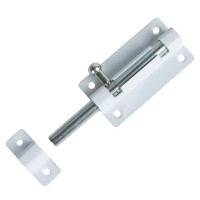 Шпингалетный замок мебельный ЗТ-6 7 см цвет белый