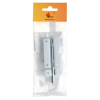 Шпингалетный замок мебельный ЗТ-6 7 см цвет белый