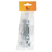 Шпингалетный замок мебельный ЗТ 7 см цвет белый