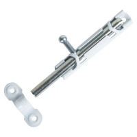 Шпингалетный замок мебельный ЗТ 7 см цвет белый