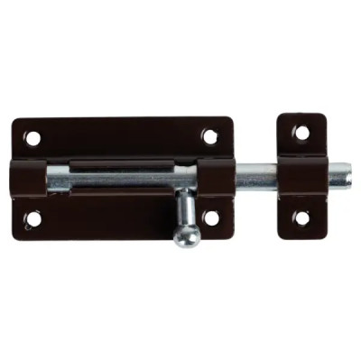 Шпингалетный замок мебельный ЗТ-6 7 см цвет коричневый