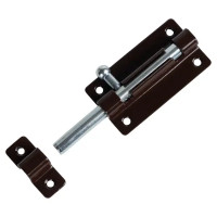 Шпингалетный замок мебельный ЗТ-6 7 см цвет коричневый