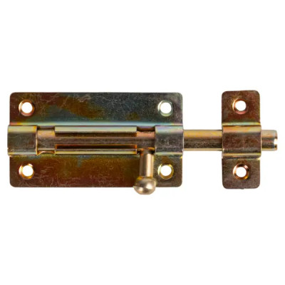 Шпингалетный замок мебельный ЗТ-6 7 см цвет золотистый/цинк