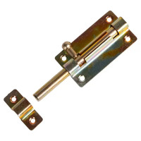 Шпингалетный замок мебельный ЗТ-6 7 см цвет золотистый/цинк