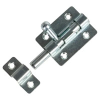 Шпингалетный замок мебельный ЗТ-4 7 см цвет цинк