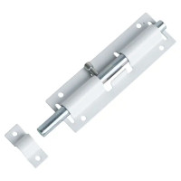 Шпингалетный замок мебельный ЗД-7 7 см цвет белый