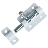 Шпингалетный замок мебельный ЗТ-4 7 см цвет белый