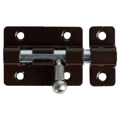 Шпингалетный замок мебельный ЗТ-4 7 см цвет коричневый