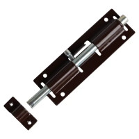 Шпингалетный замок мебельный ЗД-7 7 см цвет коричневый