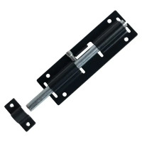 Шпингалетный замок мебельный ЗД-7 7 см цвет черный