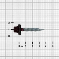 Саморезы кровельные по металлу Dilwis с пресс-шайбой со сверлом RAL 3005 5.5x38 мм 70 шт.