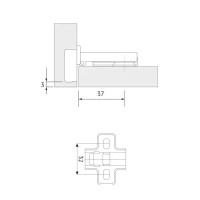 Петля мебельная накладная с доводчиком Clip-on 60 мм сталь