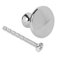 Мебельная ручка-кнопка 161 25x30 мм цвет хром