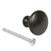 Мебельная ручка-кнопка 161 25x30 мм цвет кофе