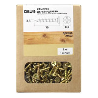 Саморезы по дереву Dilwis оцинкованные 3.5x16 мм 1 кг