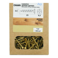 Саморезы по дереву Dilwis оцинкованные 3.5x25 мм 1 кг
