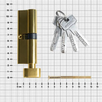 Цилиндр EDS-CYL 45x45 мм ключ/вертушка цвет латунь