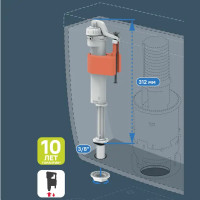 Заливной клапан для бачка Monlid 3/8\