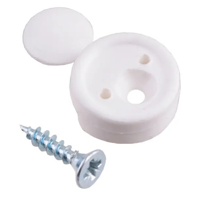 Зеркалодержатель с шурупом пластик цвет белый 4 шт.