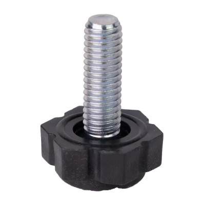 Ножка для мебели круглая ⌀6 мм высота 17 мм черная 4 шт.