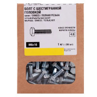 Болт DIN 933 6x16 мм оцинкованный 1 кг