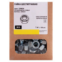 Гайка DIN 934 10x17 мм оцинкованная 1 кг