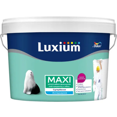 Краска для стен и потолков моющаяся Luxium Maxi матовая цвет белый 2.9 л