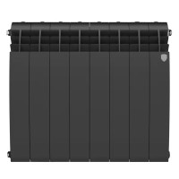 Радиатор секционный Royal Thermo BiLiner B 500/87 8 секций боковое подключение биметалл черный