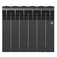 Радиатор секционный Royal Thermo BiLiner B 350/87 6 секций боковое подключение биметалл черный