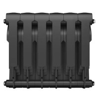 Радиатор секционный Royal Thermo BiLiner B 350/87 6 секций боковое подключение биметалл черный