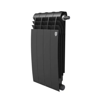 Радиатор секционный Royal Thermo BiLiner B 500/87 4 секции боковое подключение биметалл черный
