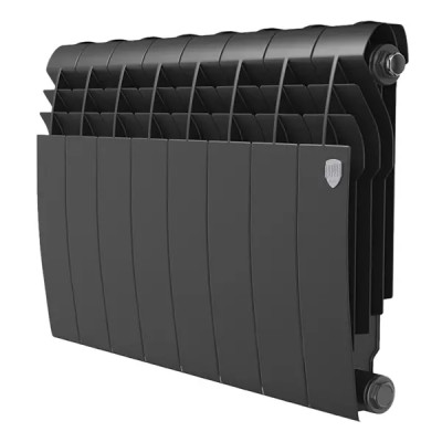 Радиатор секционный Royal Thermo BiLiner B 350/87 8 секций боковое подключение биметалл черный