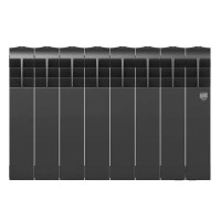 Радиатор секционный Royal Thermo BiLiner B 350/87 8 секций боковое подключение биметалл черный