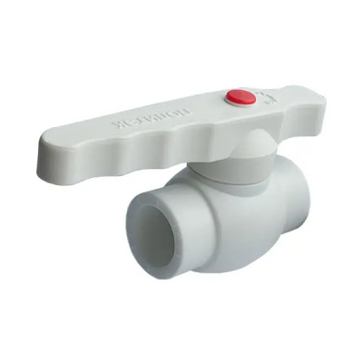 Кран шаровой прямой Политэк 20x20 мм полипропилен ручка рычаг