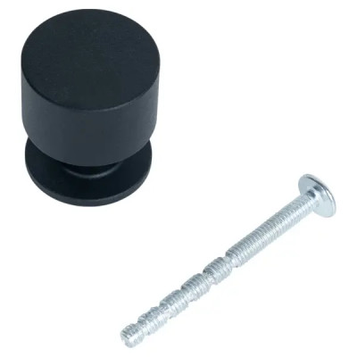 Мебельная ручка-кнопка Лион 24 мм черная