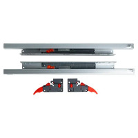 Мебельные направляющие скрытого монтажа 450 мм сталь цвет серебро