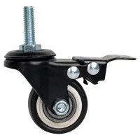 Колесо поворотное с тормозом 40 мм до 30 кг с резьбой М8 цвет черный