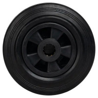 Колесо неповоротное с тормозом 125 мм до 110 кг с резьбой цвет серый