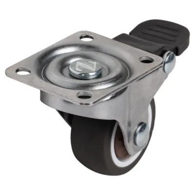 Колесо поворотное с тормозом 40 мм до 30 кг цвет серый