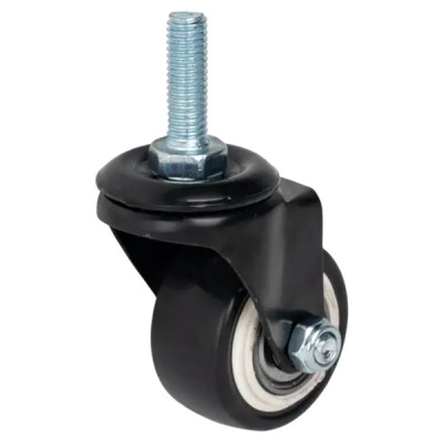 Колесо поворотное без тормоза 40 мм до 30 кг с резьбой М8 цвет черный