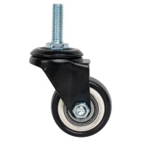 Колесо поворотное без тормоза 40 мм до 30 кг с резьбой М8 цвет черный