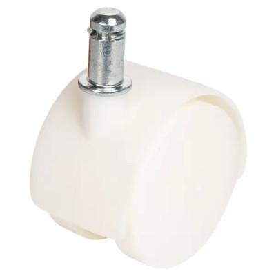Колесо поворотное без тормоза 50 мм до 50 кг со штифтом М10 цвет белый