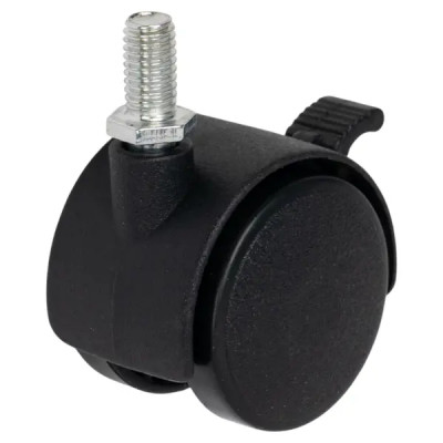 Колесо поворотное с тормозом 40 мм до 30 кг М8 цвет черный