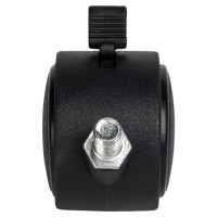 Колесо поворотное с тормозом 40 мм до 30 кг М8 цвет черный