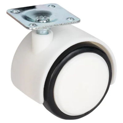 Колесо поворотное без тормоза 50 мм до 40 кг цвет белый