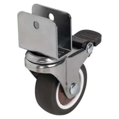 Колесо поворотное с тормозом 50 мм до 40 кг цвет серый