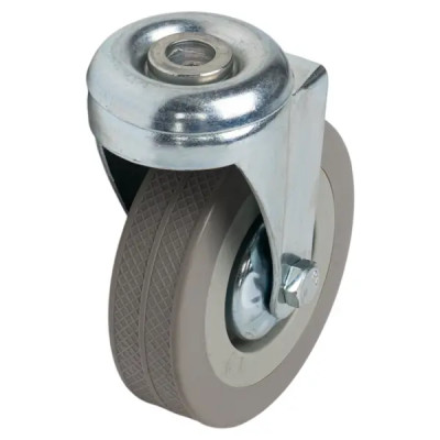 Колесо поворотное без тормоза 75 мм до 50 кг с болтом М10 цвет серый