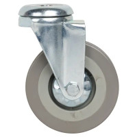Колесо поворотное без тормоза 75 мм до 50 кг с болтом М10 цвет серый