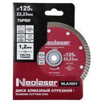 Диск алмазный по керамограниту Neolaser NLA3001 турбо 125x22.2x1.2 мм